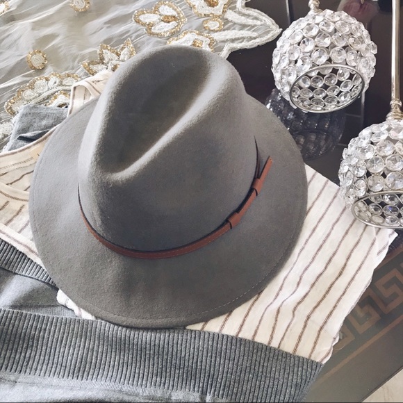 NEW! 100% Wool Felt Panama Hat, Wide Brim Gray - Picture 5 of 5